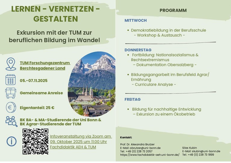 Programm und Informationen zur Exkursion